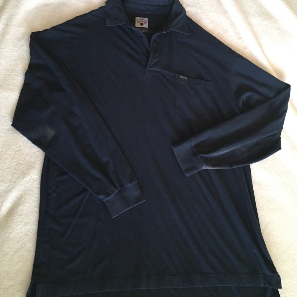 Faconnable Dark Blue Long Sleeve Polo Shirt